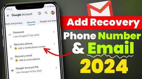 How To Add Recovery Phone Number Email In Gmail Account Gmail