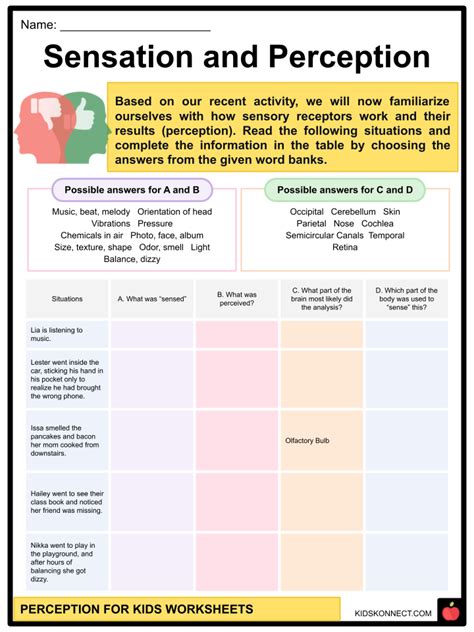 Perception Worksheets Perception Bias Factors That Influence