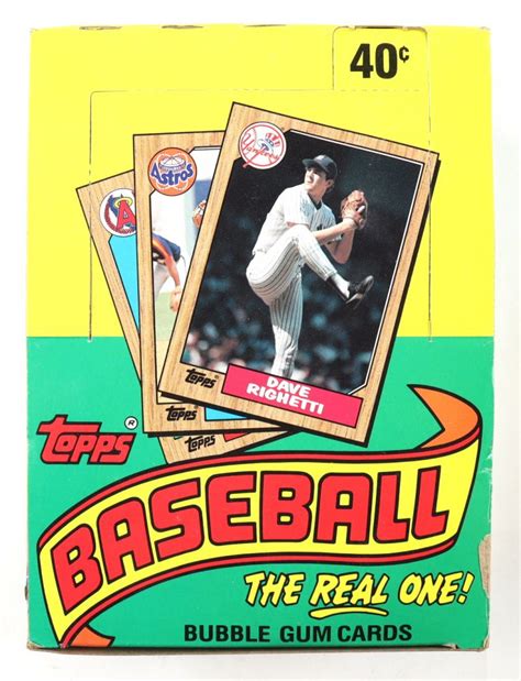 1987 Topps Baseball Wax Box With 36 Packs Pristine Auction