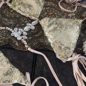 Swim Diamond Gold Sequin Festival Bikini Set Poshmark