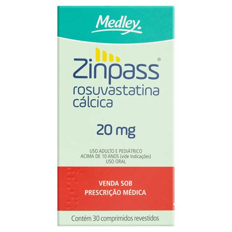 Zinpass 20mg Medley Caixa 30 Comprimidos Revestidos Gtineanupc