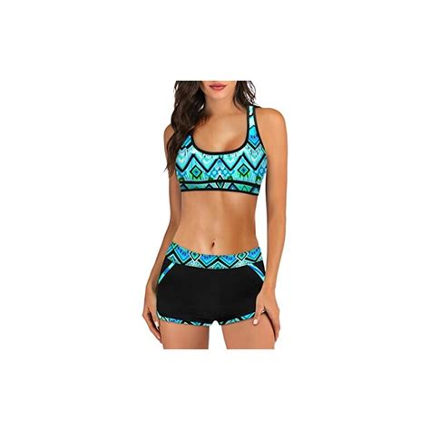 Modaworld Costume Da Bagno Donna Bikini Due Pezzi A Vita Alta