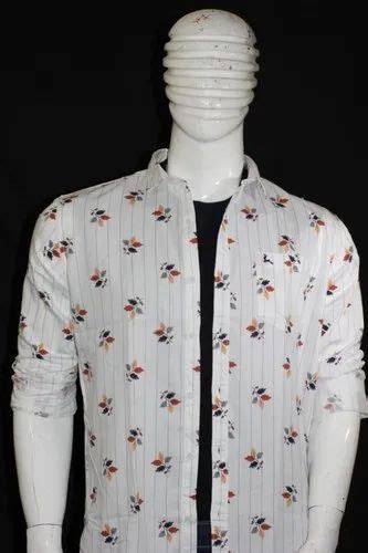 Printed Cotton Men Designer Shirt Full Sleeves Size M L Xl Xxl At Rs