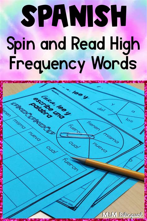 Spin And Read High Frequency Words In Spanish Palabras De Uso Frecuente High Frequency Words