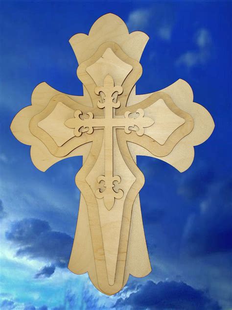 Unfinished Wood Layered Wood Crosses Stacked Wood Cross Etsy