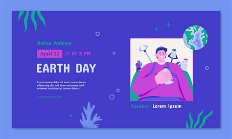 Free Vector Webinar Template For Earth Day Celebration