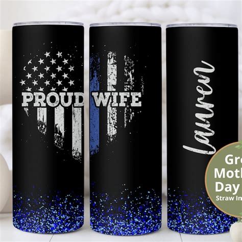 Police Wife Tumbler Etsy