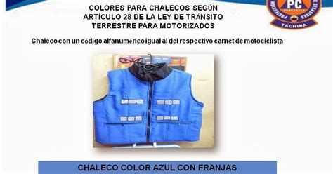 ProtecciÒn Civil TÀchira Colores Para Chalecos SegÚn ArtÍculo 28 De La