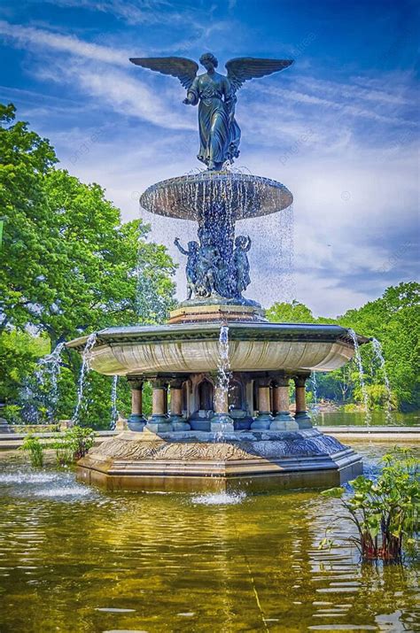 Bethesda Fountain In Central Parknew York Lake York America Photo