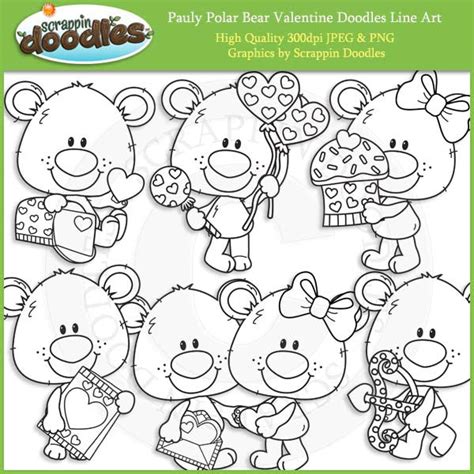 Pauly Polar Bear Valentine Doodles Scrappin Doodles