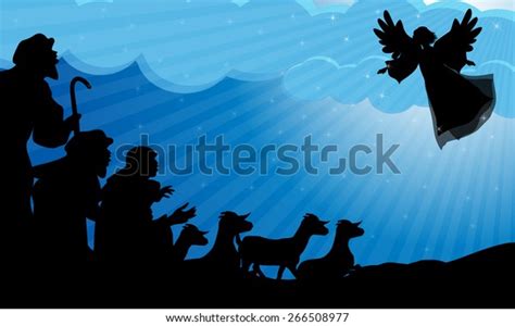 Angel Announced Shepherds Birth Jesus Stock Vector Royalty Free 266508977 Shutterstock