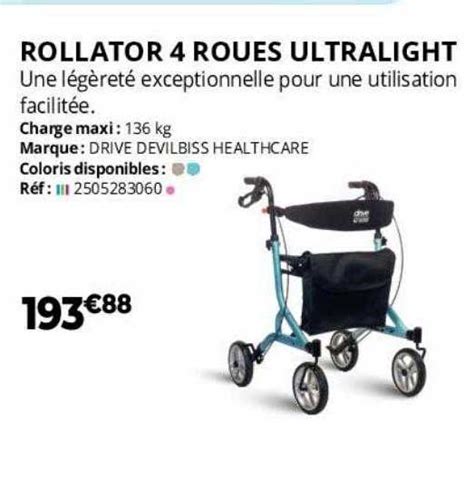 Promo Rollator Roues Ultralight Chez Distri Club M Dical Icatalogue Fr