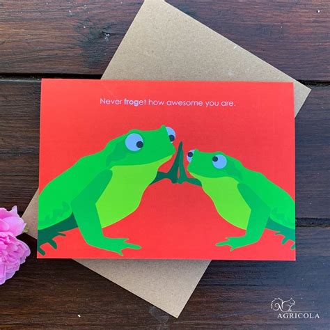 Frog Card Awesome Birthday Card Occasion Card Motivational