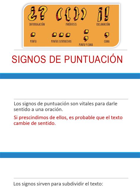 Signos De Puntuación Pdf Coma Oración Lingüística