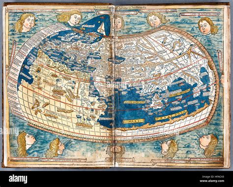 Claude Ptolémée 90 168ad Carte Du Monde En Projection Sphérique Vers