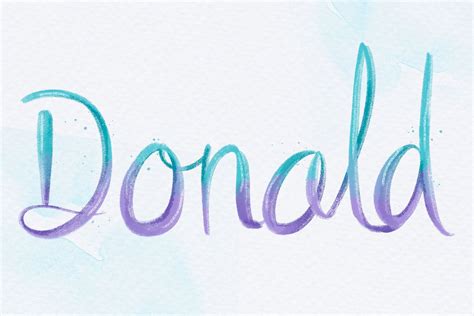 Donald Name Hand Lettering Psd Free Psd Rawpixel