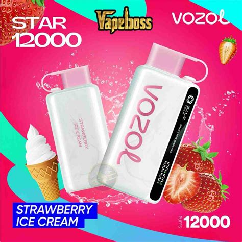 Vozol Star Strawberry Ice Cream 12000 Puffs Vape Boss UAE