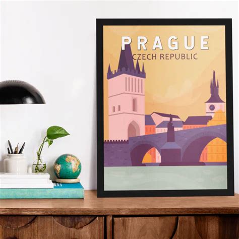 Prague Czech Republic Travel Art Vintage Poster Zazzle