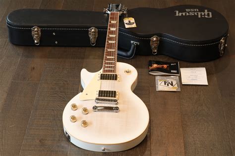 Lefty 2013 Gibson Les Paul Traditional Single Cut Electric Guitar Figured White Burst Ohsc