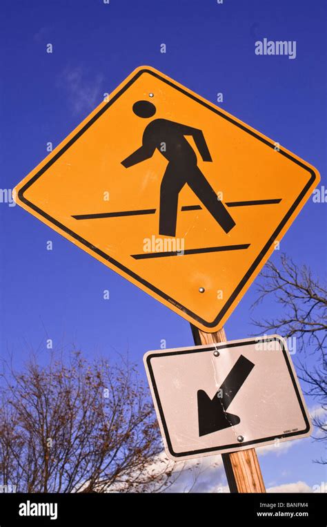 Pedestrian Crossing Sign Stock Photo Alamy