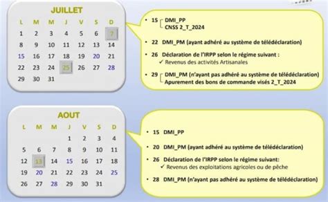 Imp Ts Taxes Voici Les Principales Dates Du Calendrier Fiscal De