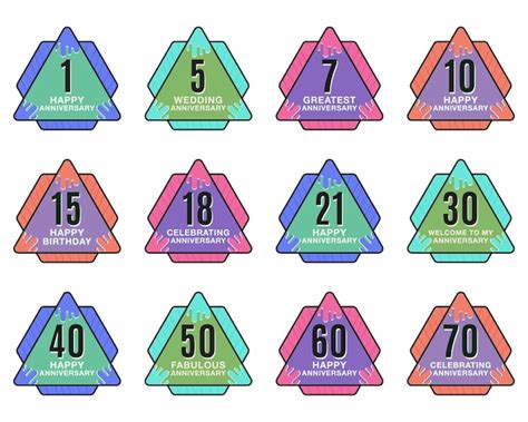 Premium Vector Anniversary Logo Templates Set Wedding Badges In Flat Modern Style And