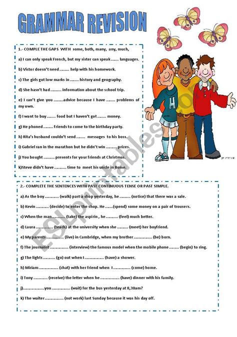 Grammar Revision Esl Worksheet By Mariaah