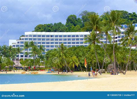 Siloso Beach, Sentosa, Singapore Editorial Stock Photo - Image of sandy ...