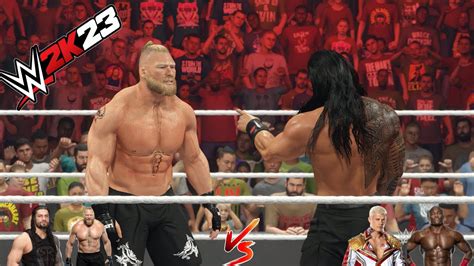 Wwe K Roman Reigns And Brock Lesnar Vs Bobby Lashley And Cody