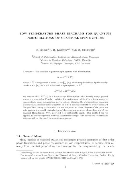 Pdf Low Temperature Phase Diagrams For Quantum Christianborgs