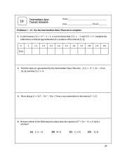 Applying Intermediate Value Theorem Examples Solutions Course Hero