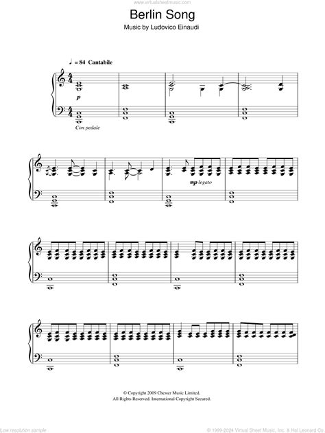 Einaudi Berlin Song Sheet Music For Piano Solo [pdf]