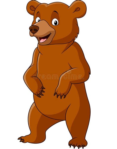 Cartoon Funny Bear Standing Stock Vector Illustration Of Young Comic