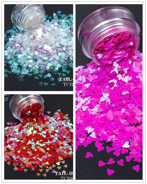 Tct 091 Tail Heart Shape 4mm Size Nail Glitter Nail Art Manual Diy Decoration Body Art Nail