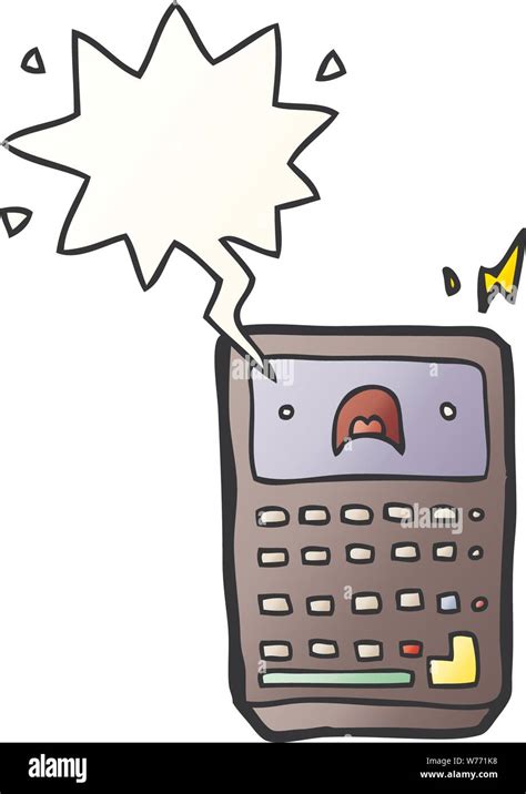 Calculatrice Dessin Anim Avec Bulle En Bon Style De D Grad Image