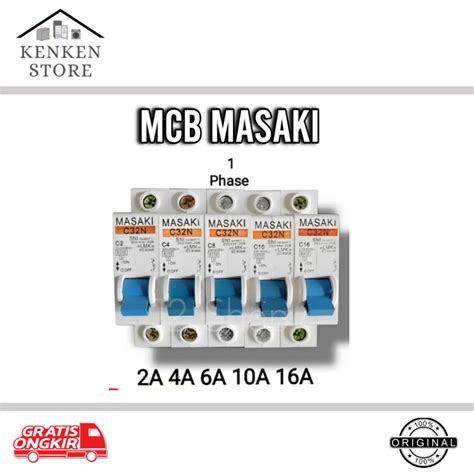 Jual Mcb Merk Masaki Ampere Dan Ampere Box Mcb Shopee Indonesia