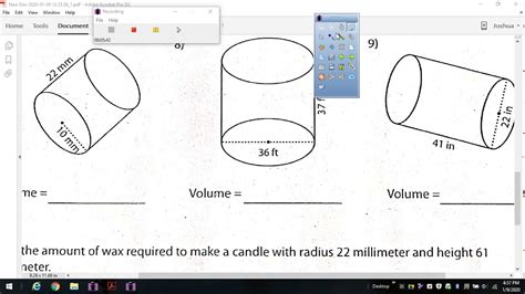 Volume Of Cylinder Geometry Youtube