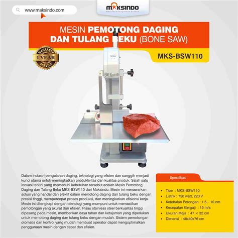 Mesin Pemotong Daging Dan Tulang Beku Bone Saw Mks Bsw Maksindo