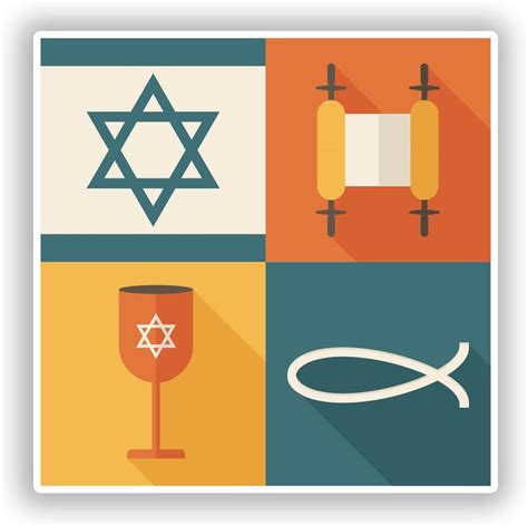 Amazon.com: 2 x 20cm/200mm Jewish Religious symbols Vinyl Stickers ...