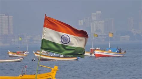 Slow Motion Shot Waving Indian Flag Stock Footage Video (100% Royalty ...