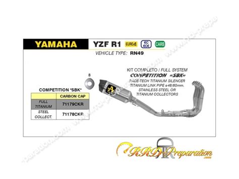 Ligne d échappement complète ARROW COMPETITION SBK pour YAMAHA YZF