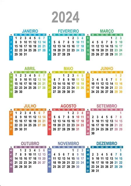 Calendário Com Semanas Numeradas