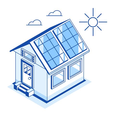 Simple Solar Cell Home System Diagram Energy Saving Icon Symbol Isometric 12744945 Vector Art At