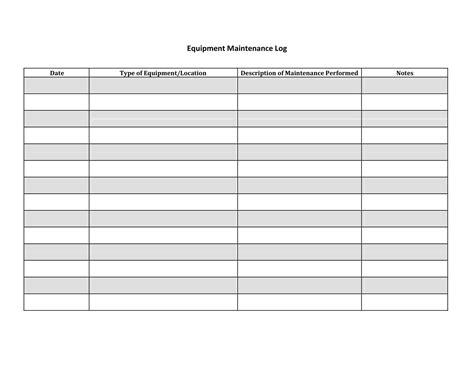 Free Printable Equipment Maintenance Log Templates [PDF, Excel]