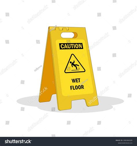 Wet Floor Sign Board Isolated Vector Stock Vector Royalty Free