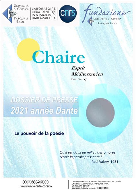 Calaméo Dante 2021 Chaire Paul Valéry