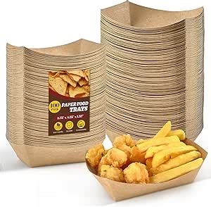 Ocmoiy Pack Lb Kraft Paper Food Trays Heavy Duty Food Boats