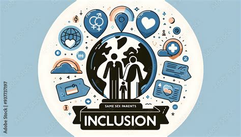 Same Sex Parents Globe With Inclusion Text Concept As An Isolated Vector Of A Globe With Two