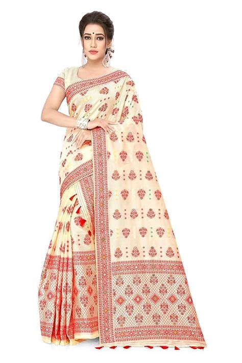 Buy S Kiran S Women S Assamese Weaving Art Khadi Silk Mekhela Chador