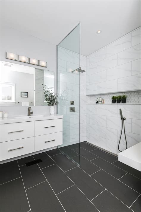 Modern Master Ensuite Black Tile Bathrooms Black Bathroom Floor